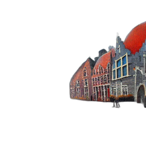 building, umbrella, 3d render, photorealistic transparent PNG cut-out