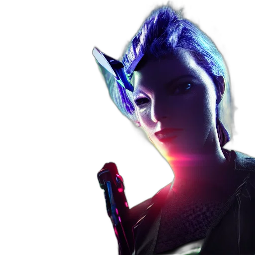 mask, staff, weapon, face, cyberpunk, concept art, 3d render, vaporwave transparent PNG cut-out