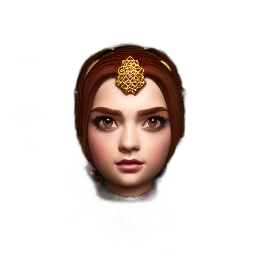 crown, jewelry, face, mask, fantasy art, concept art, 3d render, pixel art transparent PNG cut-out