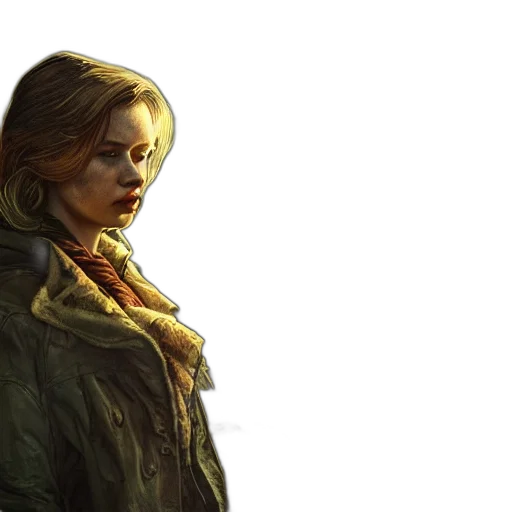 jacket, face, concept art, photorealistic, comic book art, fantasy art, snow, golden transparent PNG cut-out