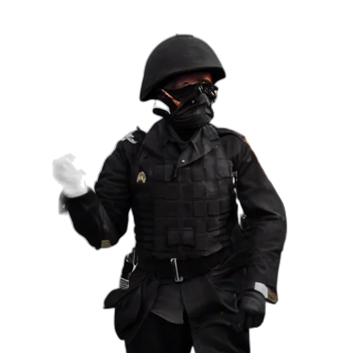 jacket, staff, mask, weapon transparent PNG cut-out