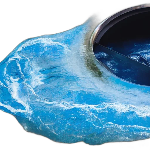 bottle, mask, jewelry, hair, photorealistic, 3d render, blue, magnificent transparent PNG cut-out