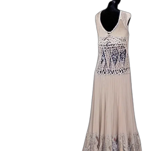 dress, fantastically, beautiful, long, knitted, large, evening, light transparent PNG cut-out