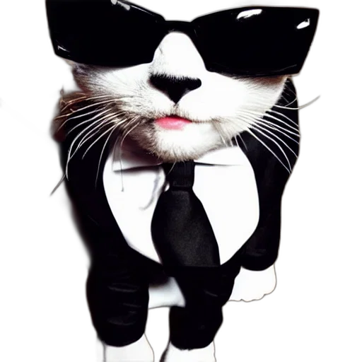 animal, tuxedo, cat, sunglasses transparent PNG cut-out