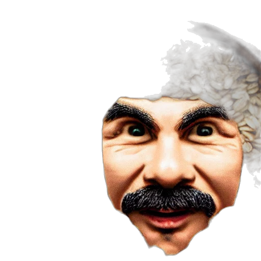 face, mask, hat, creature, photorealistic, concept art, 3d render, cartoon transparent PNG cut-out