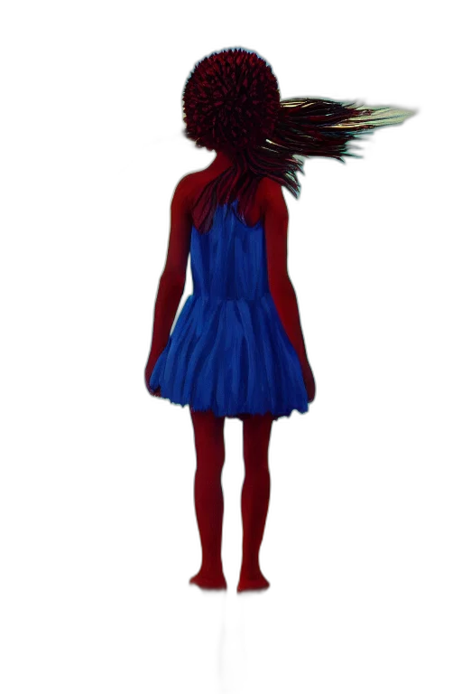dress, hair, creature, mask, concept art, fantasy art, 3d render, pixel art transparent PNG cut-out