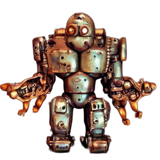 robot, weapon, staff, creature, concept art, 3d render, pixel art, watercolor transparent PNG cut-out