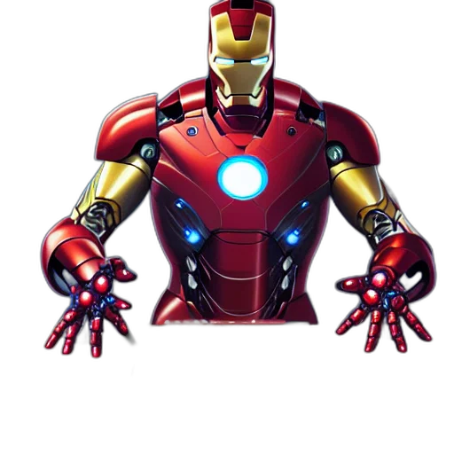 robot, weapon, staff, 3d render, concept art, comic book art, pixel art, iron transparent PNG cut-out