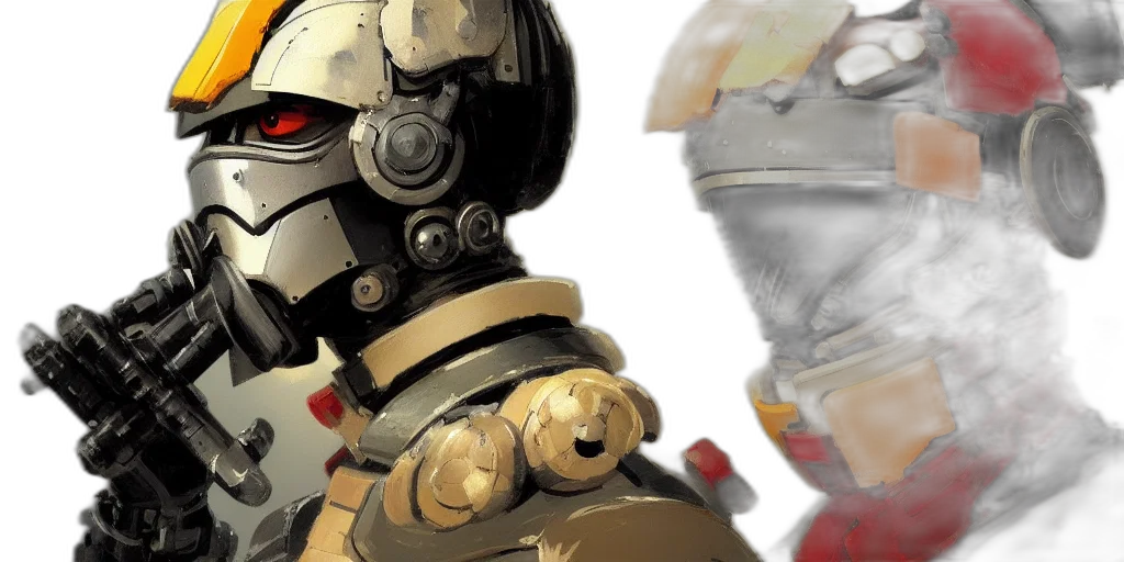 robot, concept art, 3d render, photorealistic transparent PNG cut-out