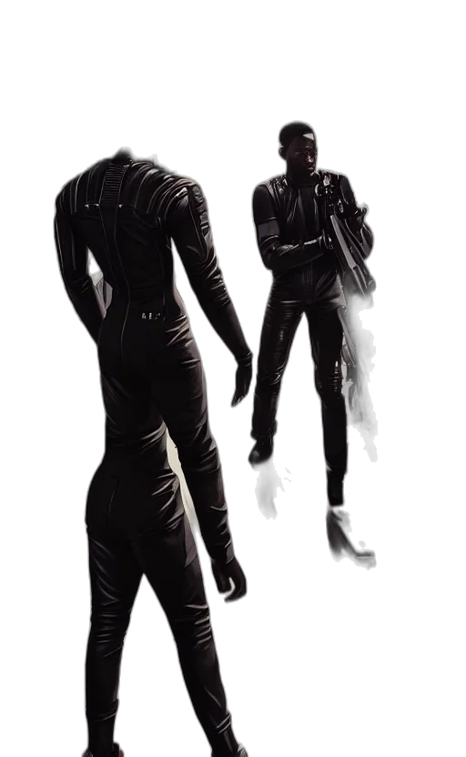 jacket, mask, staff, concept art transparent PNG cut-out