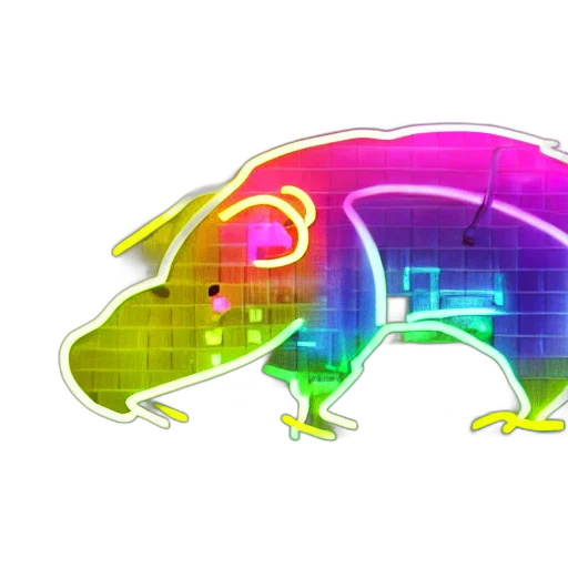 animal, creature, dragon, vaporwave transparent PNG cut-out