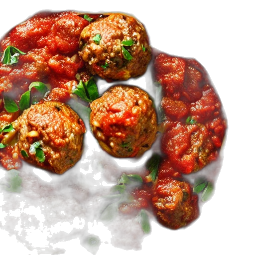food, photorealistic, 3d render, concept art, photography, nuclear, spaghetti, meatballs transparent PNG cut-out
