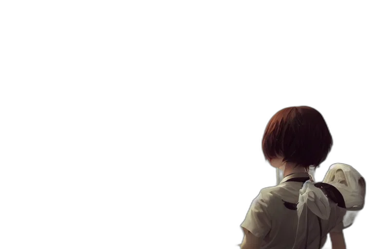 robot, jacket, hair, weapon transparent PNG cut-out