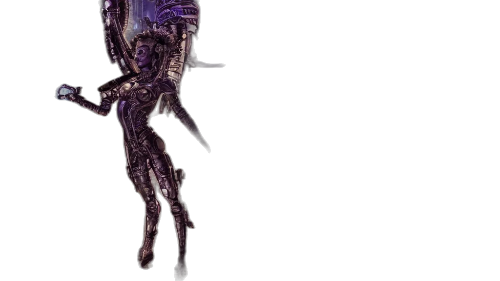 robot, creature, hair, animal, concept art, cyberpunk, 3d render, pixel art transparent PNG cut-out