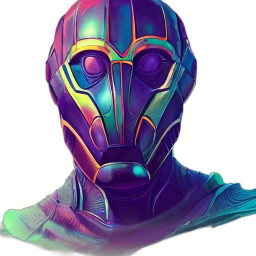 mask, face, concept art, cyberpunk transparent PNG cut-out