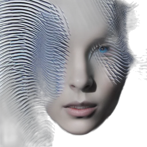 robot, face, mask, hair transparent PNG cut-out