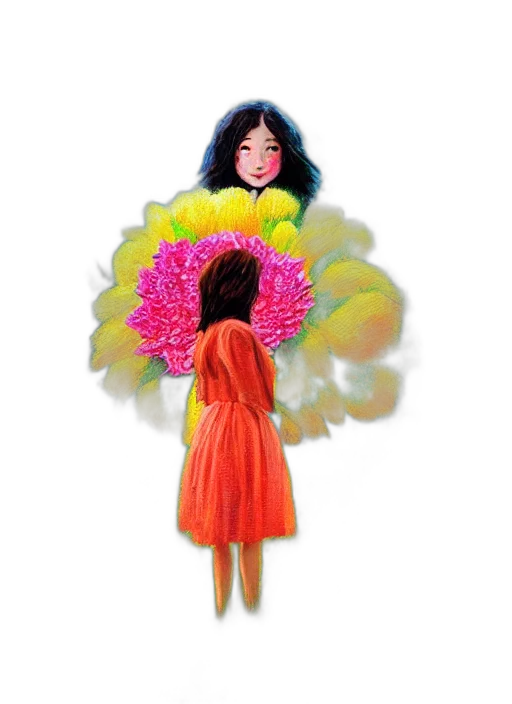 flower, dress, oil painting, concept art transparent PNG cut-out