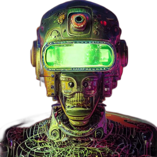 robot, mask, face, cyberpunk transparent PNG cut-out
