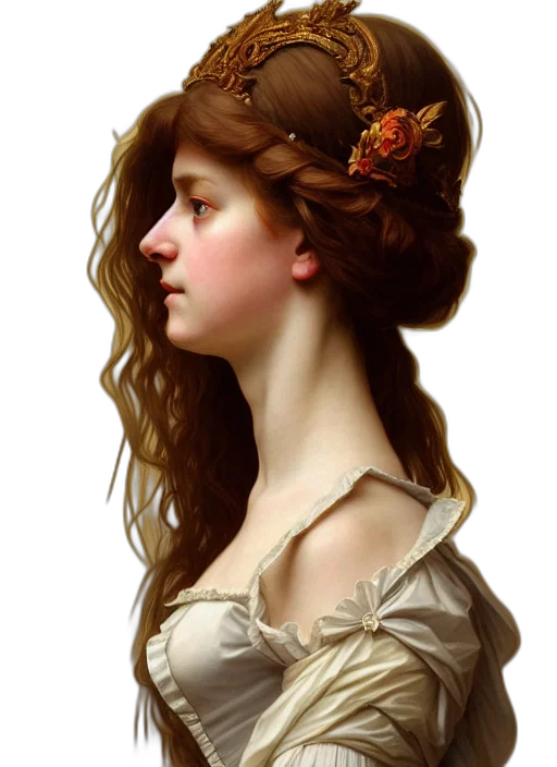 crown, hat, face, dress, photorealistic, oil painting, fantasy art, concept art transparent PNG cut-out
