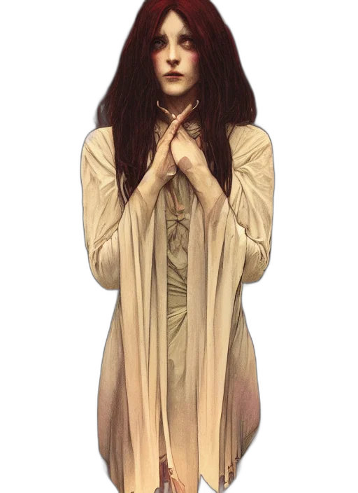 dress, staff, creature, face transparent PNG cut-out