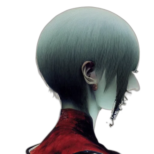 hair, face, jacket, mask transparent PNG cut-out