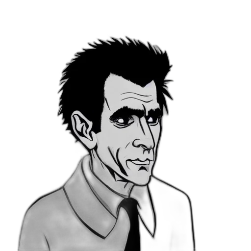 face, staff, jacket, cartoon, comic book art, concept art, photorealistic, portrait transparent PNG cut-out