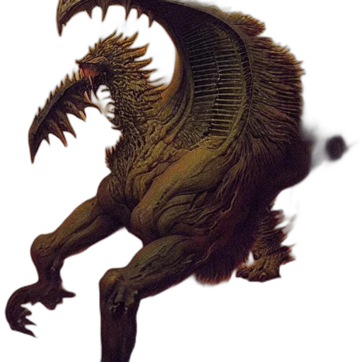 dragon, creature, animal, staff transparent PNG cut-out