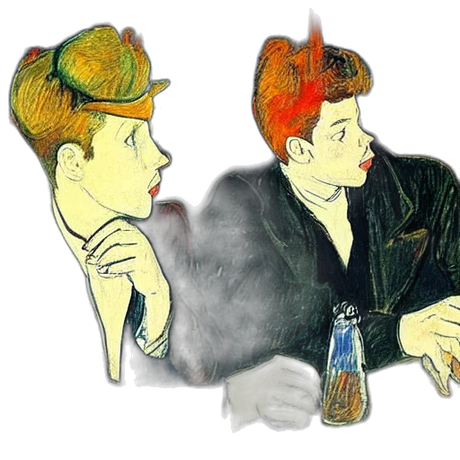 jacket, hat, watercolor, cartoon, concept art, photorealistic, neon lights, fire transparent PNG cut-out