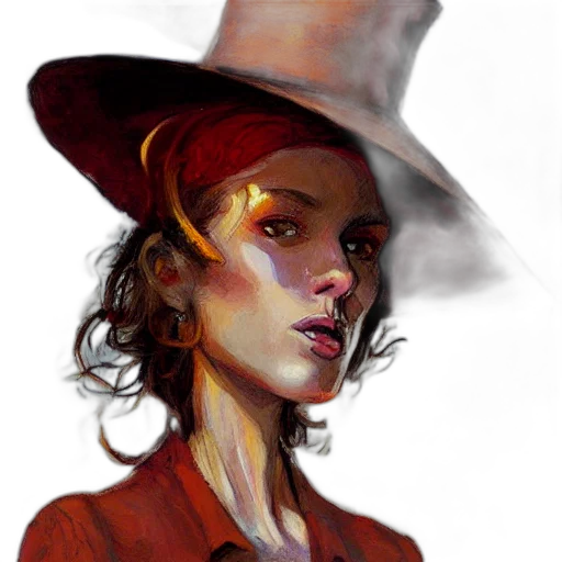 hat, face, staff, crown, fantasy art, photorealistic, concept art, oil painting transparent PNG cut-out