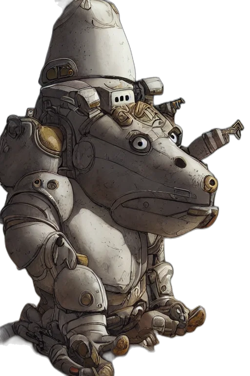 robot, creature, animal, weapon, concept art, fantasy art, comic book art, 3d render transparent PNG cut-out