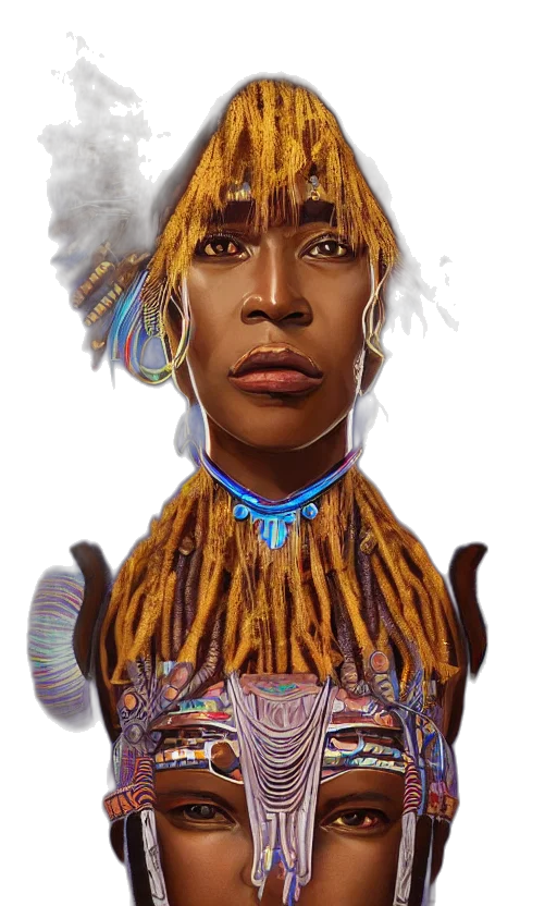 hair, face, mask, hat, concept art, fantasy art, photorealistic, cyberpunk transparent PNG cut-out