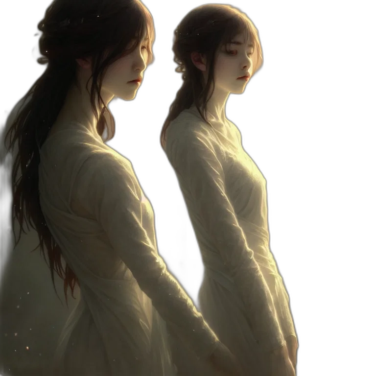 dress, fantasy art, concept art, photorealistic, anime, night, sunset, rain transparent PNG cut-out