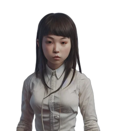 staff, face, robot, dress, photorealistic, concept art, 3d render, fantasy art transparent PNG cut-out