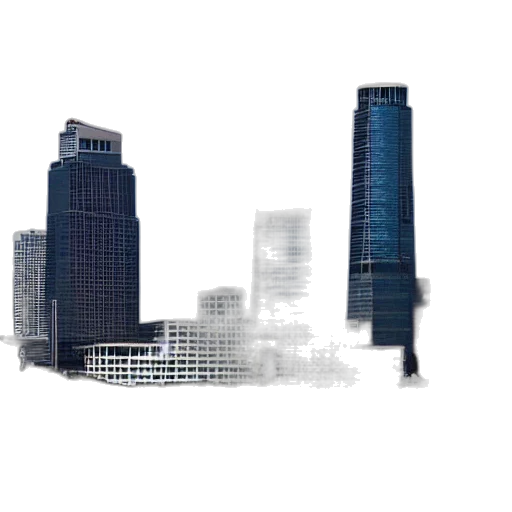 building, robot, umbrella, 3d render transparent PNG cut-out