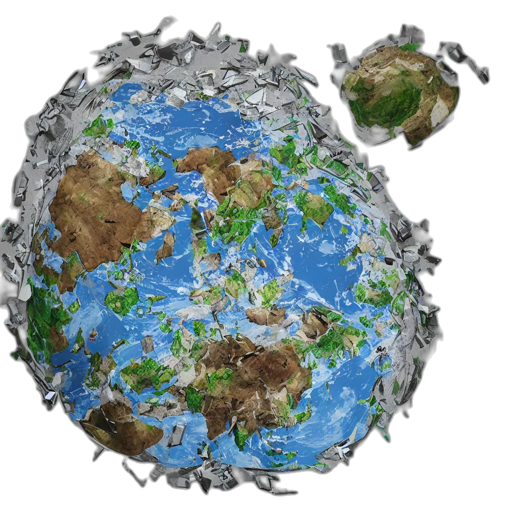 3d render, outer space, unzipping, earth, art, station, concept, paper transparent PNG cut-out