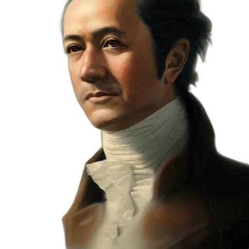 face, staff, oil painting, photorealistic transparent PNG cut-out