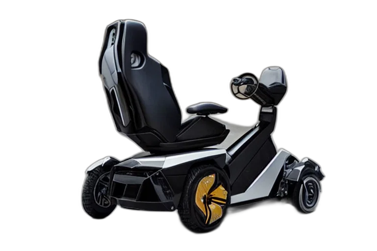 car, robot, 3d render, electric, wheelchair, designed, lamborghini transparent PNG cut-out
