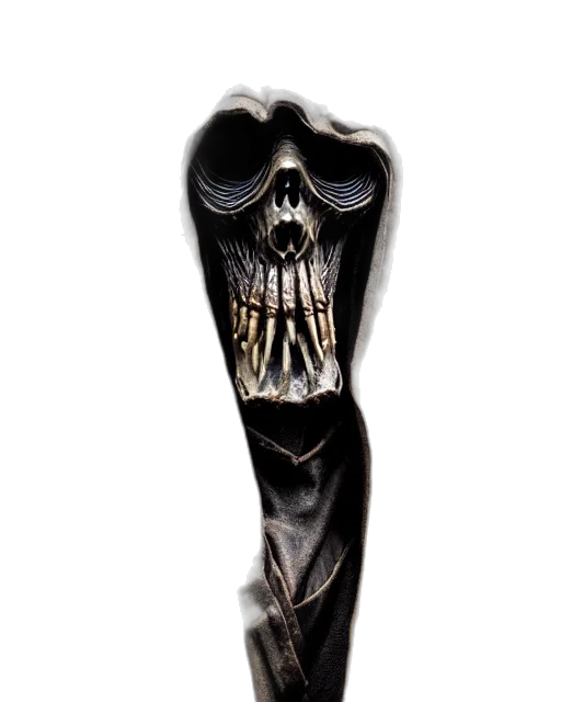 mask, shoes, staff, weapon, concept art, 3d render, photo, taken transparent PNG cut-out