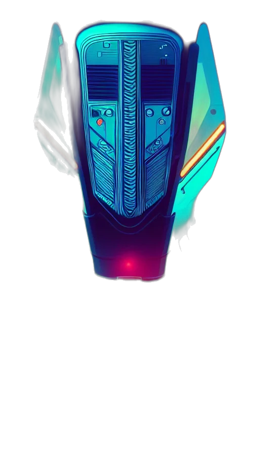robot, bottle, jewelry, crown, cyberpunk, vaporwave, 3d render, concept art transparent PNG cut-out