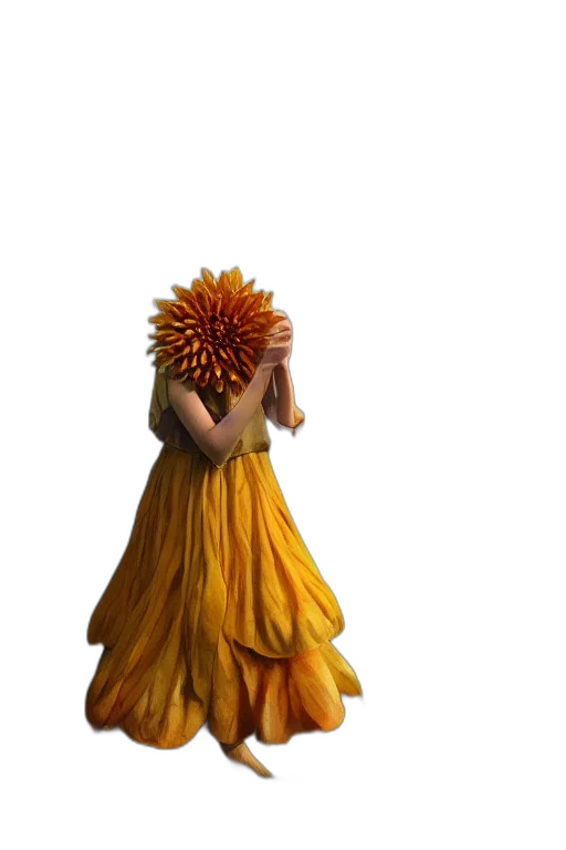 dress, flower, hair, crown transparent PNG cut-out