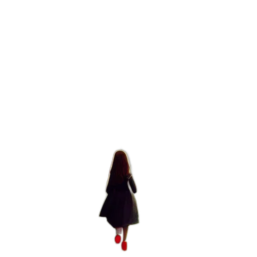 dress, hair, shoes, creature transparent PNG cut-out