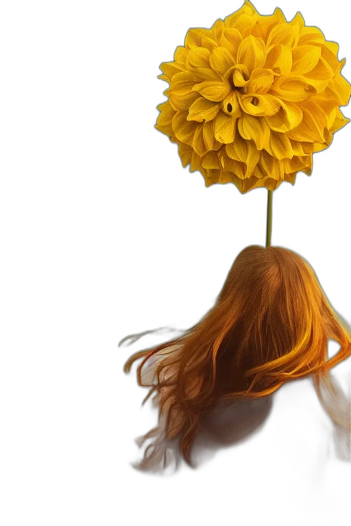 flower, crown, hair, umbrella, 3d render, photorealistic, concept art, oil painting transparent PNG cut-out