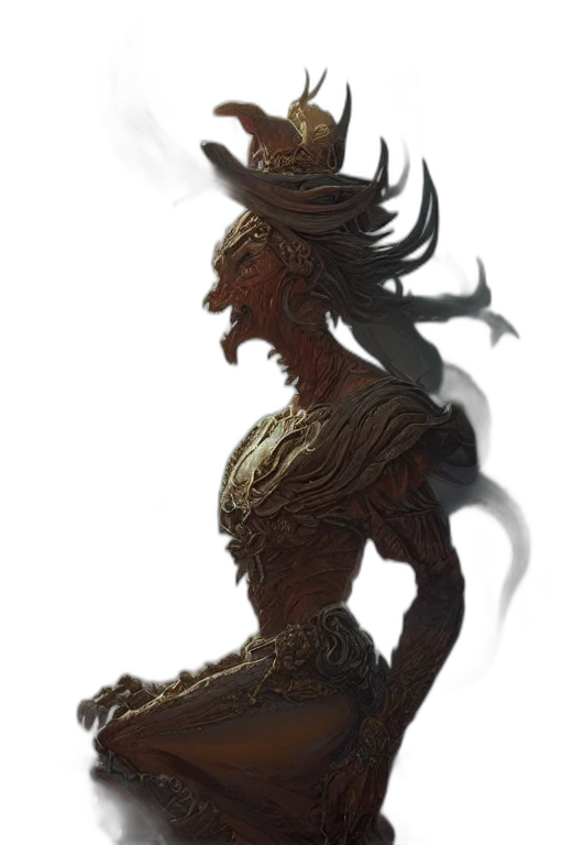 crown, mask, staff, dragon transparent PNG cut-out