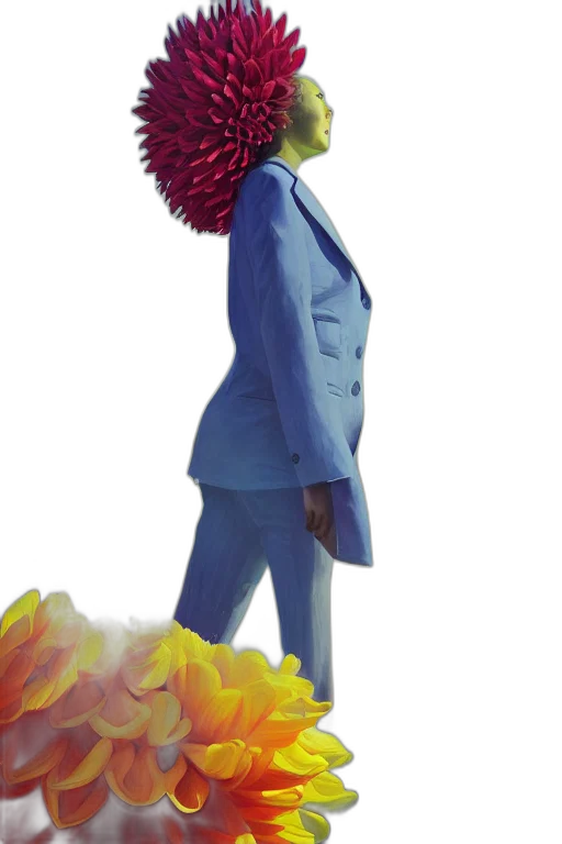 hat, jacket, crown, flower, concept art, 3d render, photorealistic, vaporwave transparent PNG cut-out