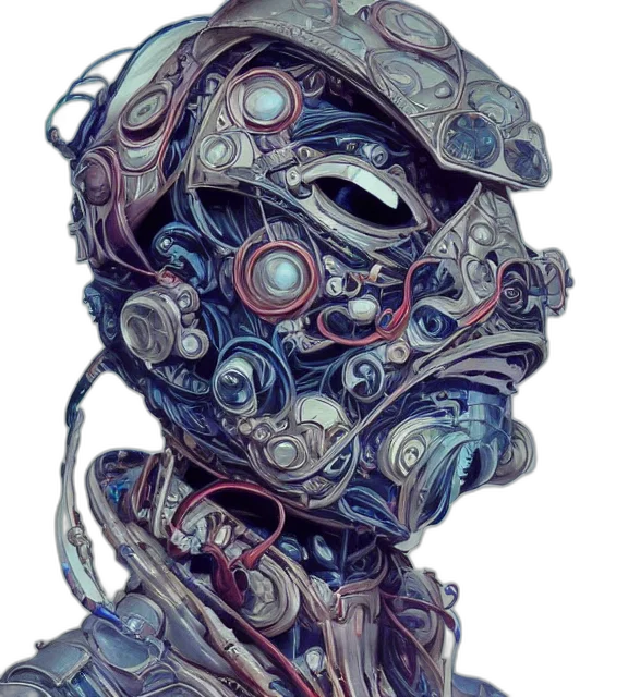 mask, robot, face, creature transparent PNG cut-out