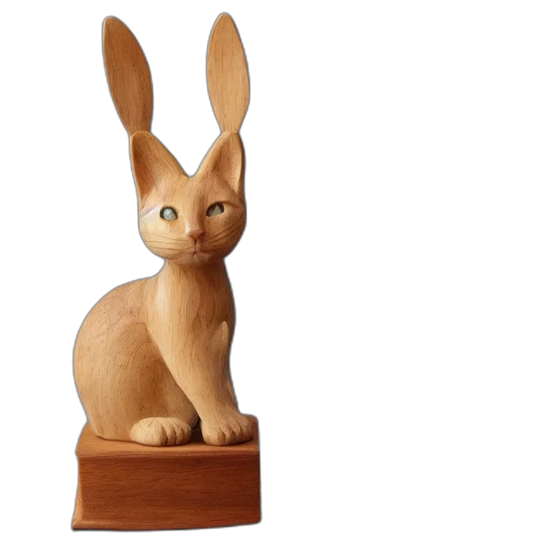 animal, furniture, 3d render, photorealistic, realistic, wooden, sculpture, art transparent PNG cut-out
