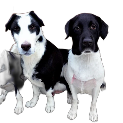 animal, photorealistic, 3d render, concept art, oil painting, two, dog, black transparent PNG cut-out