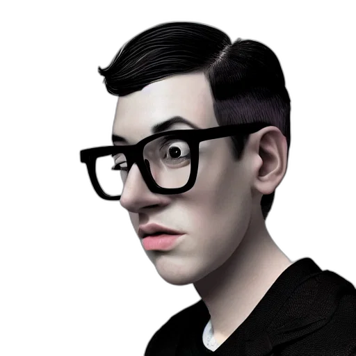 face, mask, hair, staff, cartoon, photorealistic, 3d render, concept art transparent PNG cut-out