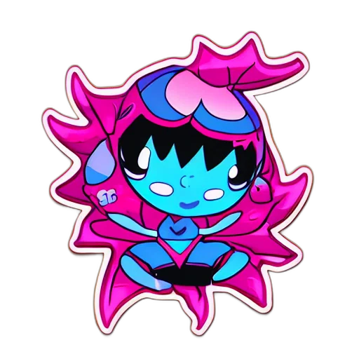 flower, creature, crown, vaporwave transparent PNG cut-out