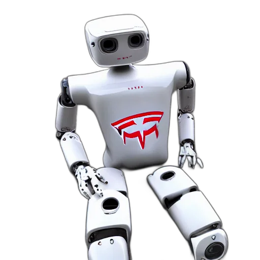 robot, 3d render, concept art, humanoid, tesla, logo transparent PNG cut-out